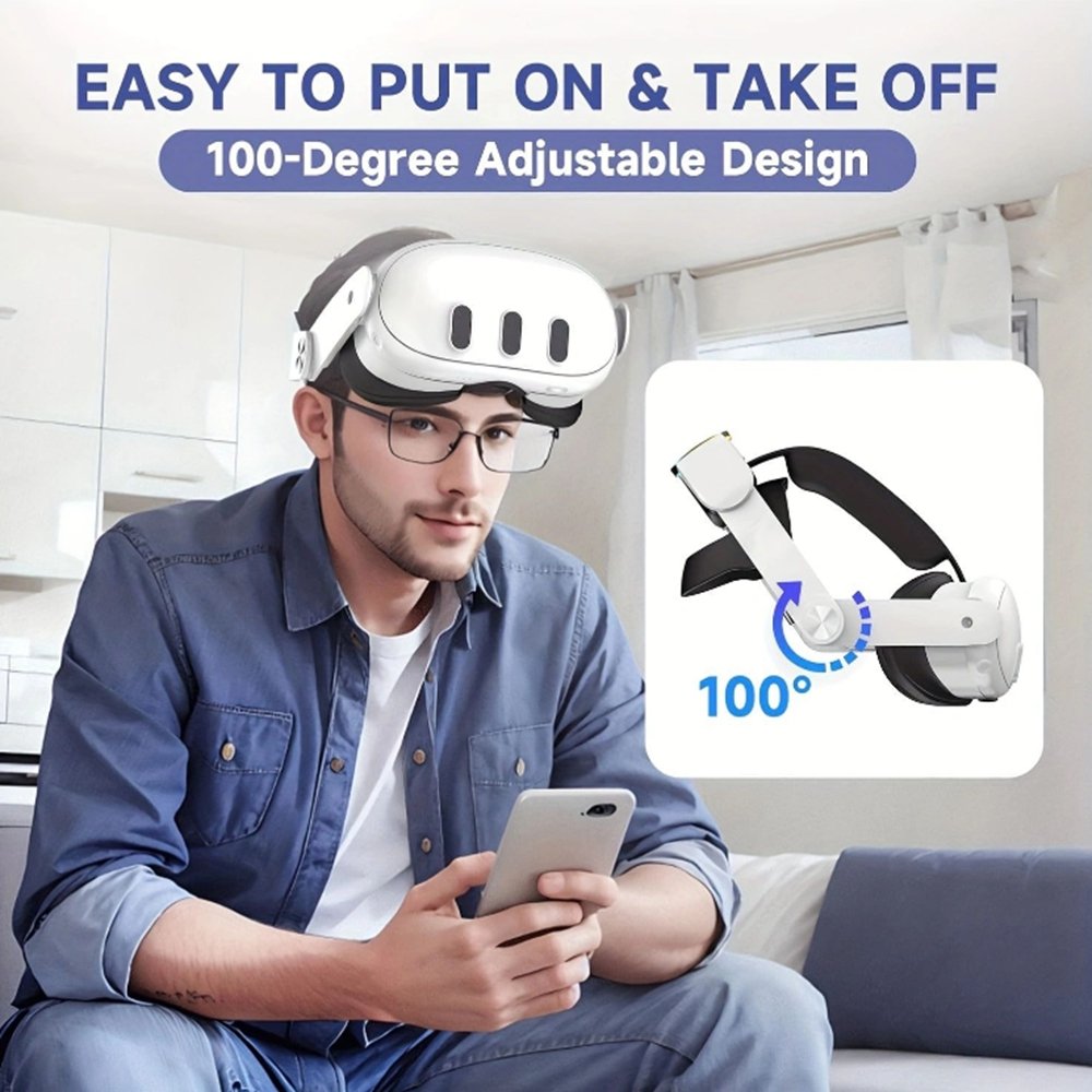 10000mAh Battery Strap For Meta Quest 3/3S Superior Comfort Wearing VR Accessories Battery Head Strap For Oculus Quest 3