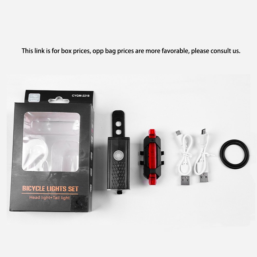 USB Rechargeable Bike Light Bicycle Front Back Rear Taillight Cycling Safety Warning Light Waterproof Bicycle Lamp Flashlight