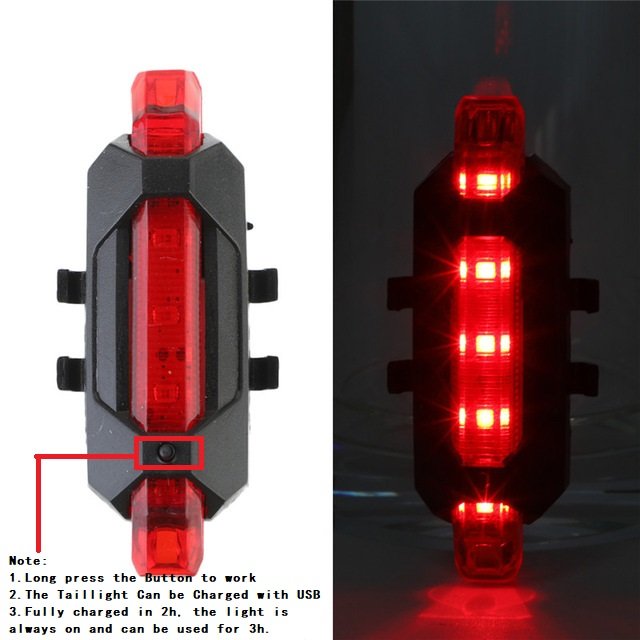 USB Rechargeable Bike Light Bicycle Front Back Rear Taillight Cycling Safety Warning Light Waterproof Bicycle Lamp Flashlight
