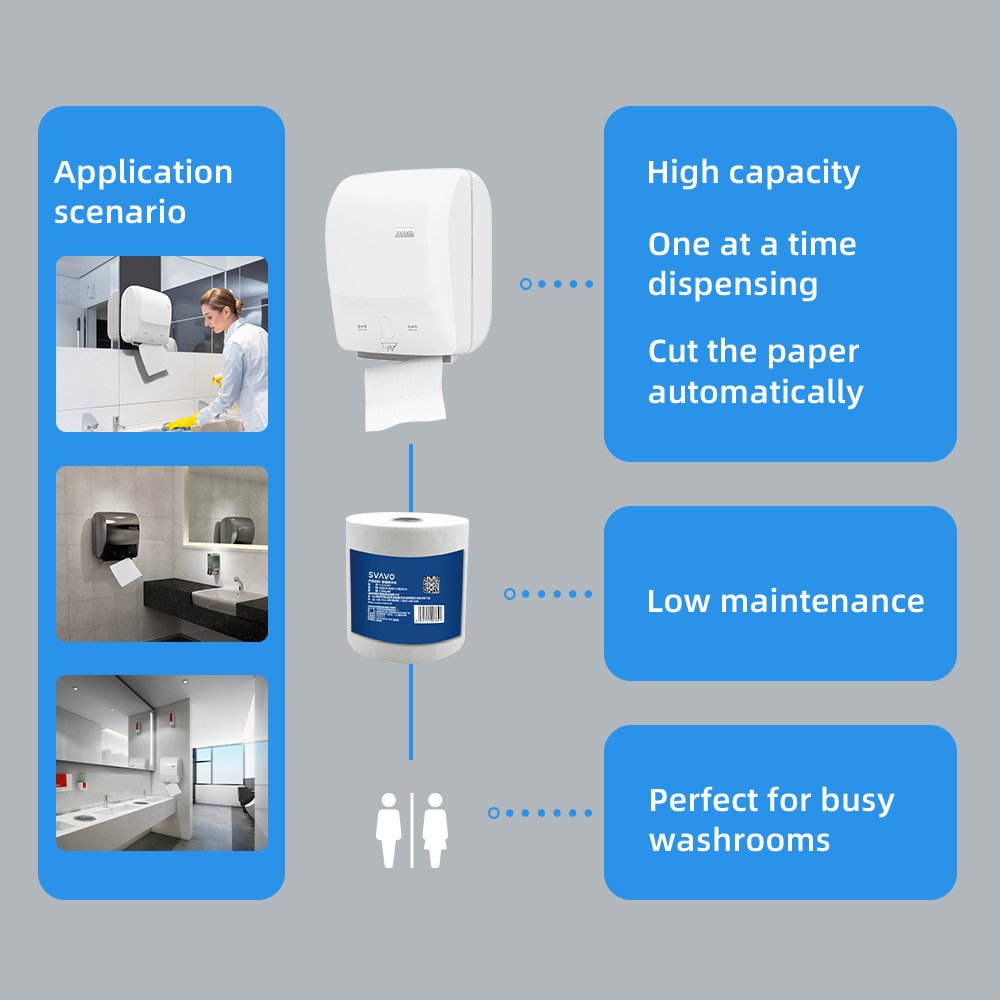 Wall Mounted Bathroom kitchen Accessories automatic sensor touchless electric auto cut jumbo roll paper towel dispenser