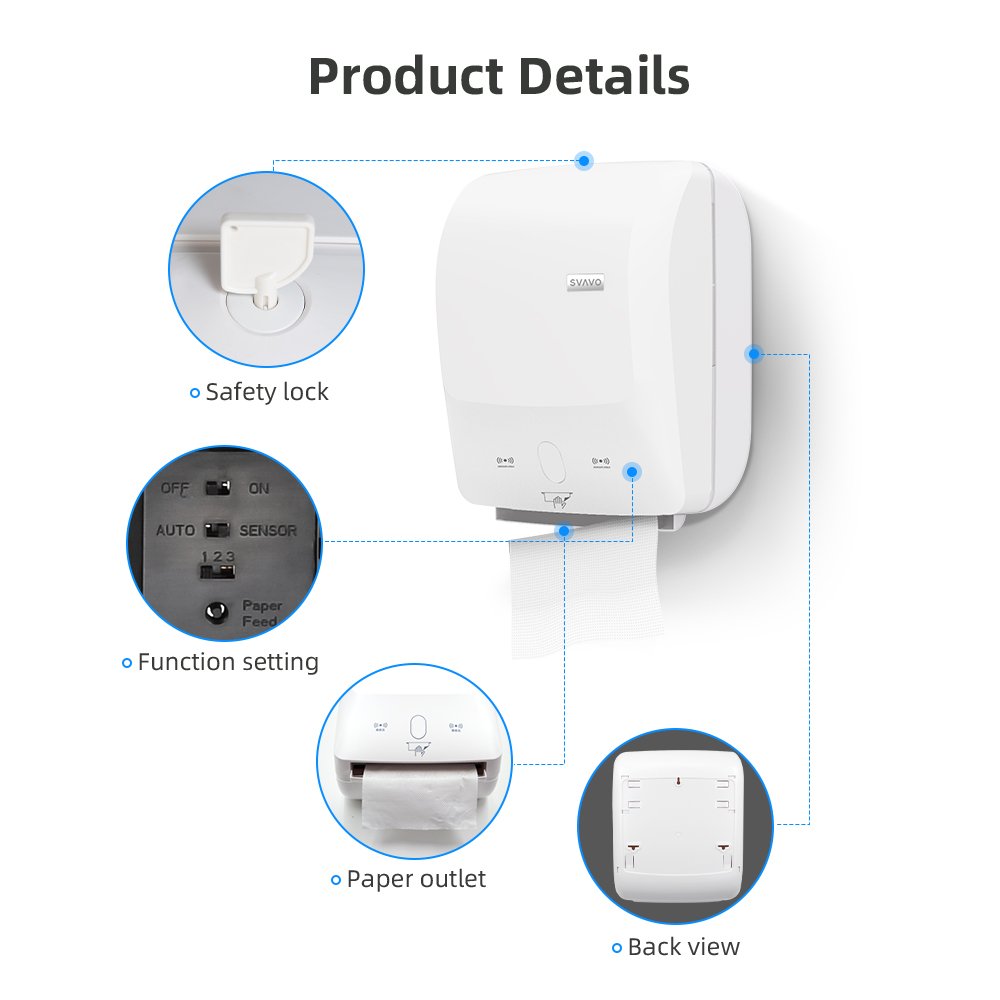 Wall Mounted Bathroom kitchen Accessories automatic sensor touchless electric auto cut jumbo roll paper towel dispenser