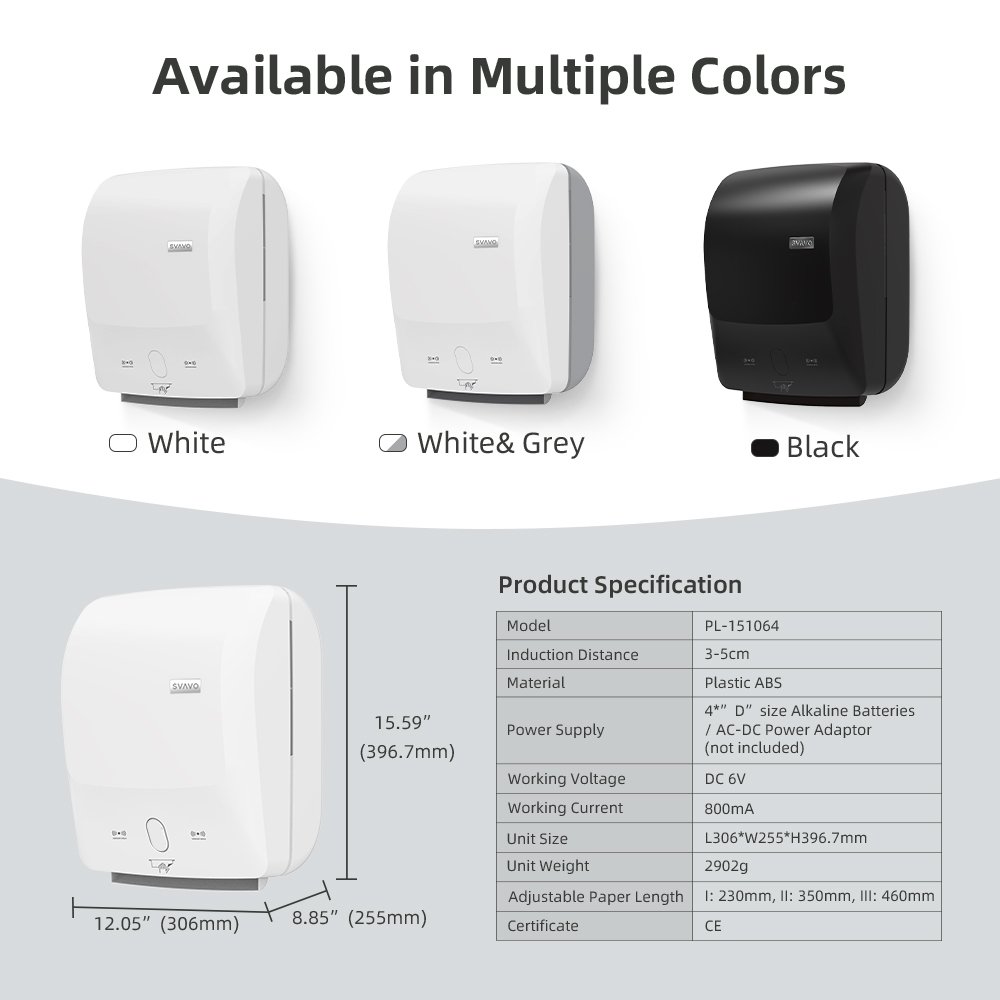 Wall Mounted Bathroom kitchen Accessories automatic sensor touchless electric auto cut jumbo roll paper towel dispenser