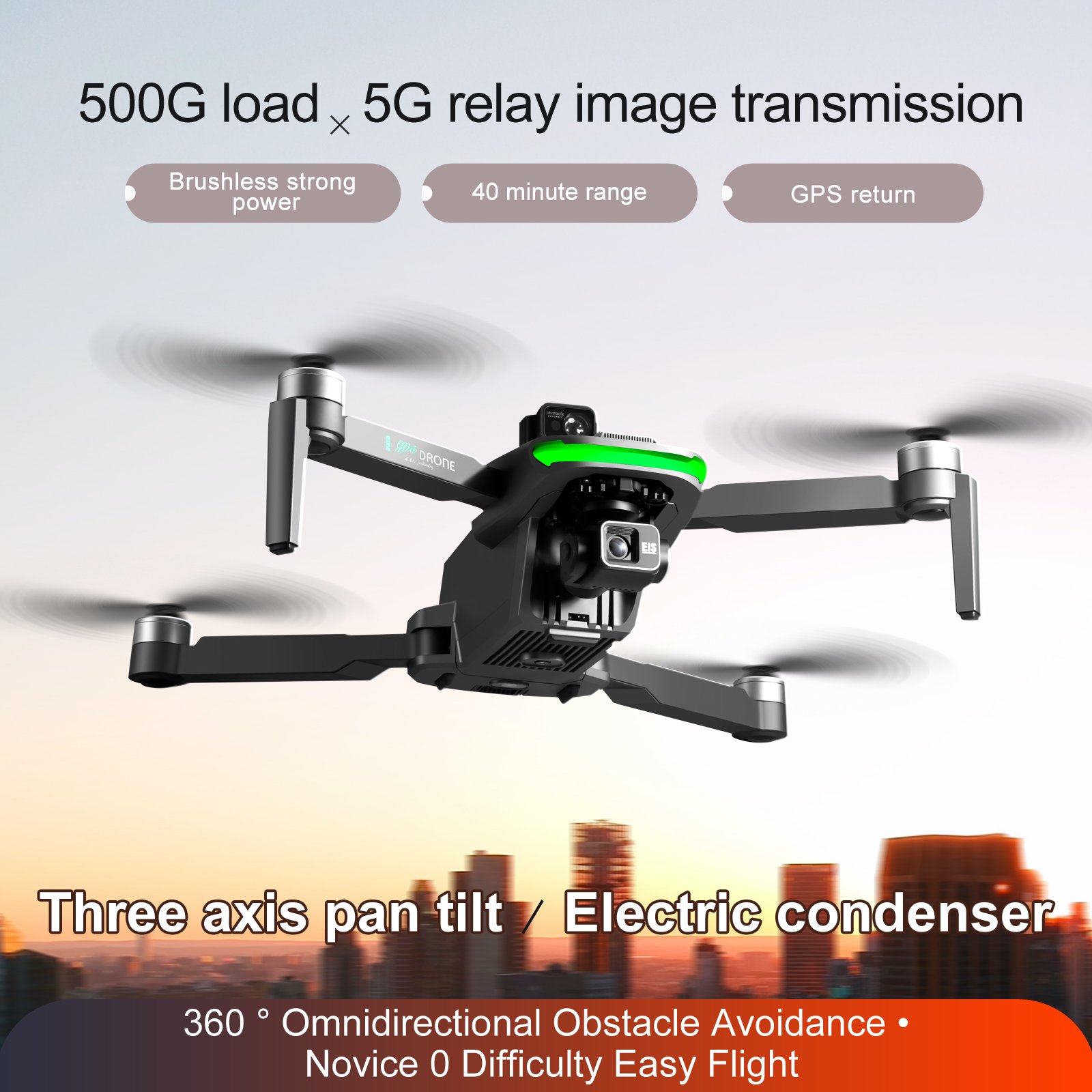 S155 3 axis gimbal gps drone positional 5g wifi image transmission photography drone with 2.7k camera obstacle avoidance dron