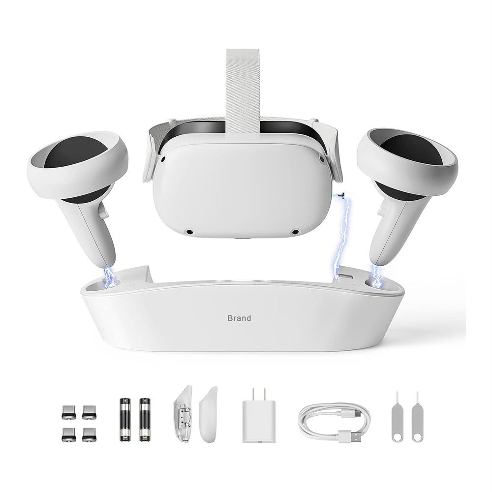 bundle VR accessories Charging controller battery bock Dock charger stand station for meta VR 2 q2 helmet
