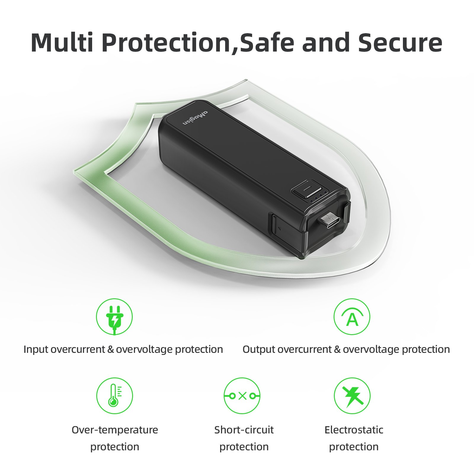 aMagisn Portable Battery Handle for DJI Osmo Pocket3 Handheld Power Bank Camera Charger Accessories Built-in 4500mAh Battery
