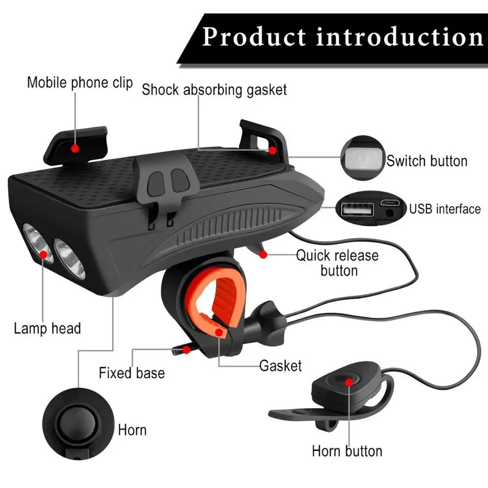 1000 Lumens Usb Rechargeable Bicycle Front Tail Light Waterproof Led Bicycle Light Set Bike Accessories