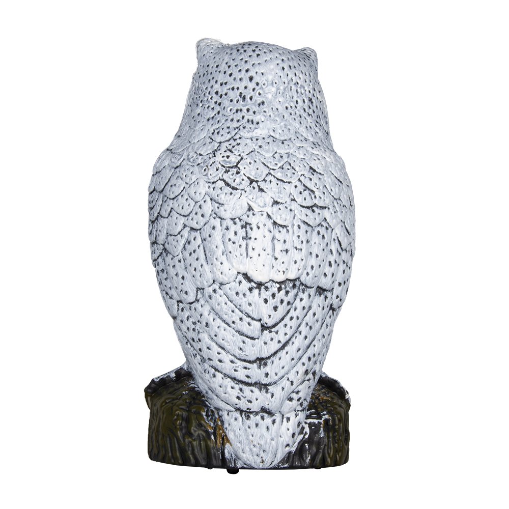 Wholesale garden outdoor plastic owl shape smart eco-friendly antique led light motion sensor bird repellent owl
