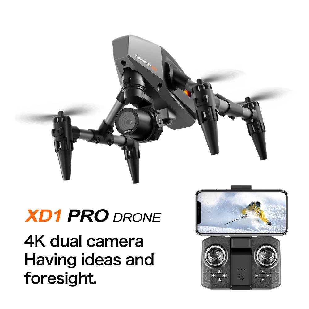 JHD XD1 Mini Drone 4K Professional 8K Dual Camera 5G WIFI Height Maintaining Four Sides Obstacle Avoidance RC Quadcopter Toys
