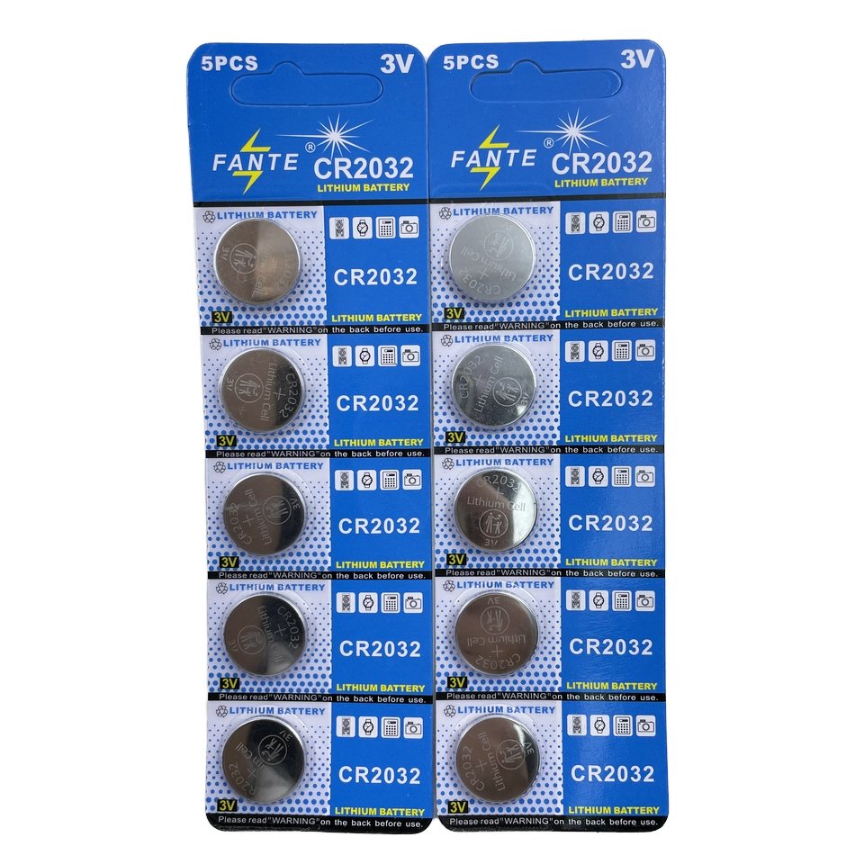 FANTE 2032 Child Safety Features CR2032 5Count Pack 3V Lithium Ion Coin Battery CR Lithium Battery