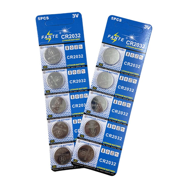 FANTE 2032 Child Safety Features CR2032 5Count Pack 3V Lithium Ion Coin Battery CR Lithium Battery