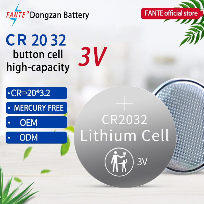 FANTE 2032 Child Safety Features CR2032 5Count Pack 3V Lithium Ion Coin Battery CR Lithium Battery