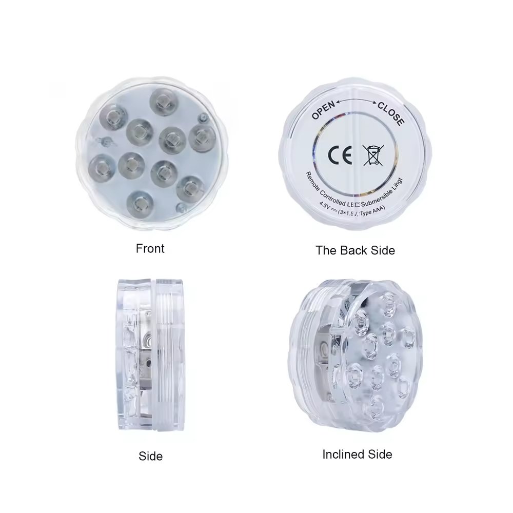 Small Puck Light Remote LED Puck Battery Powered Underwater Lights Fish Tank Pool Color Changing LED Submersible Light