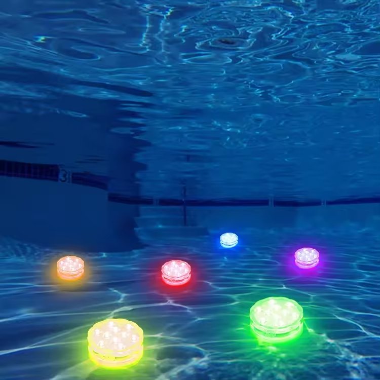 Small Puck Light Remote LED Puck Battery Powered Underwater Lights Fish Tank Pool Color Changing LED Submersible Light