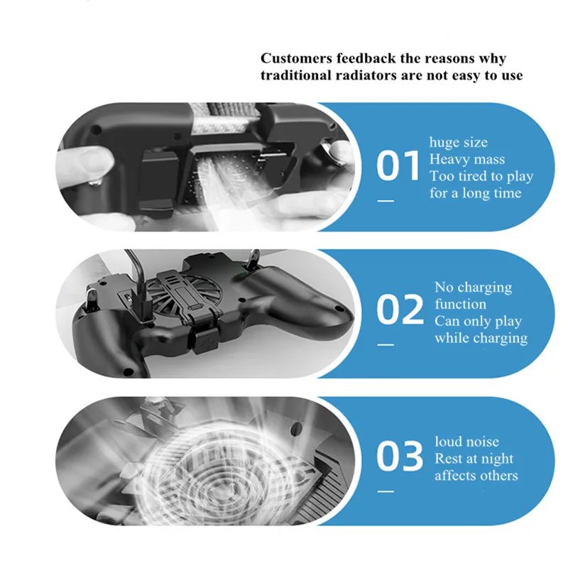 P10 Portable Universal Phone And Tatble Accessories USB Rechargeable Cooler Game Cooling Fan Radiator for Gaming With Battery