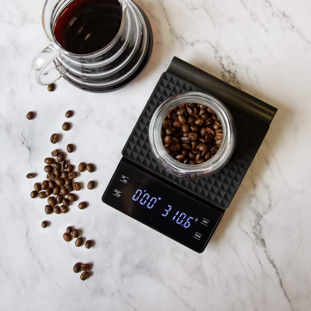 Best Selling Digital Coffee Scale Electronic Bean Weighing Tiny for expresso with large LED Display Double Screen Kitchen Scale