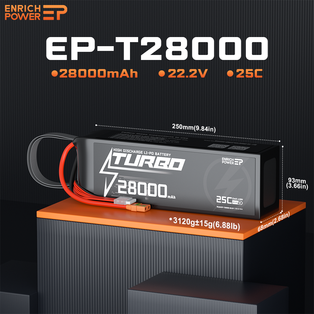 High Energy Density Rechargeable 6S 28AH LIPO Drone Battery 22.2V 28000mah Lithium Polymer Battery for Agriculture Drone