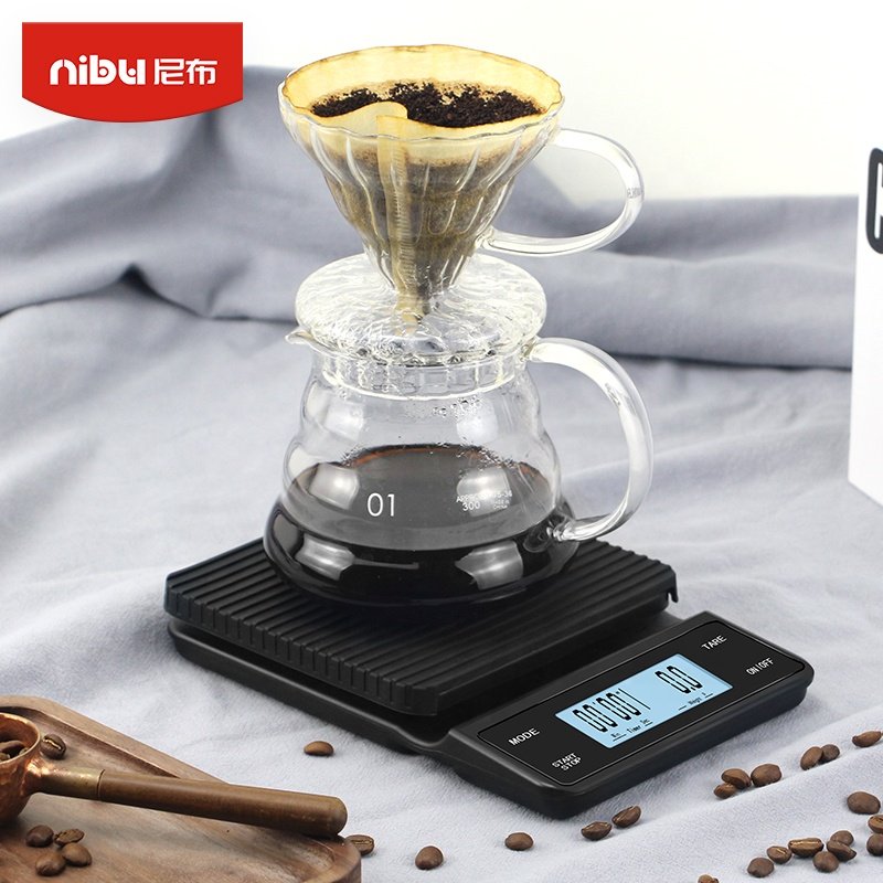 Nibu Coffee Scale With Timer Electronic Weighting Kitchen 3KG Cafe Barista Tools LED Digital Electric Coffee Scale