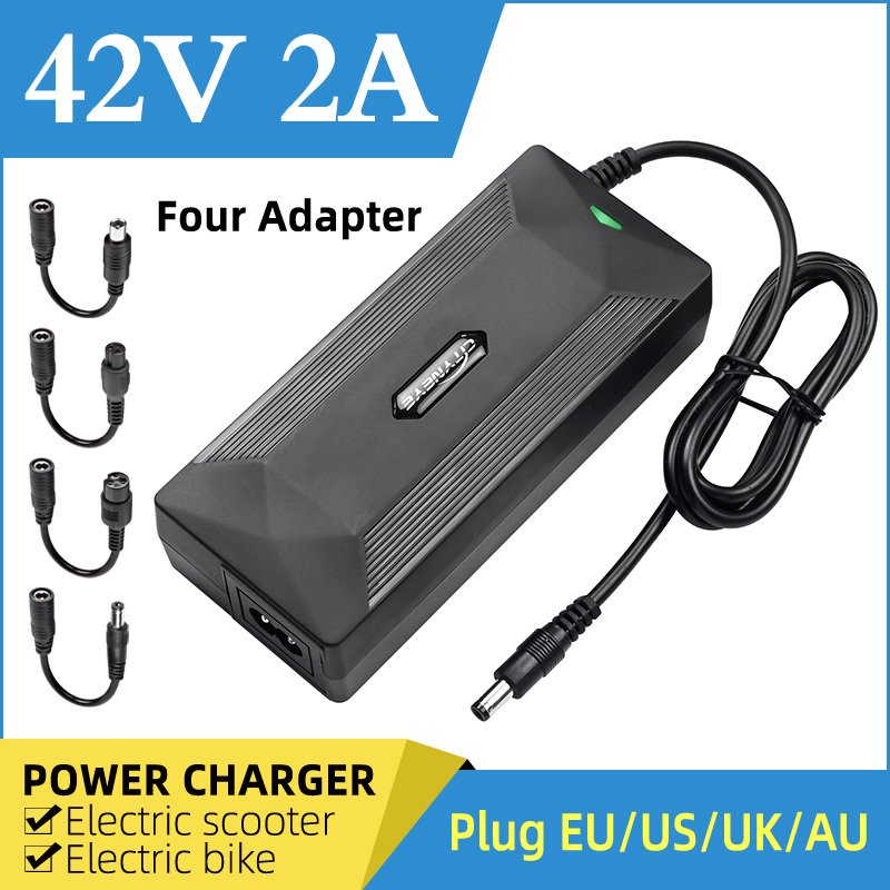 New Design Certificated Electric Scooters Charger 42V 2A for Scooter Motorcycle E-bike Parts Accessories Lithium Battery Charger