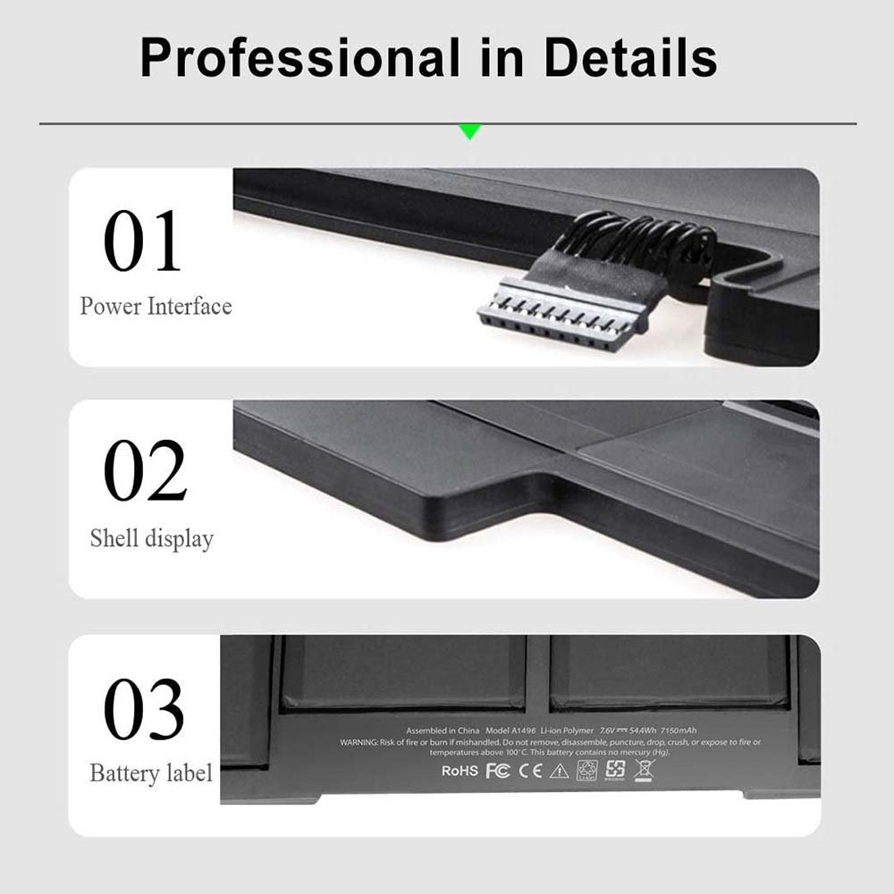 New Laptop Battery A1496 For Apple Mac Book Air 13 A1466 2013/2014/2015 MD760LL/A MD761CH/A 7.6V 7150mAh