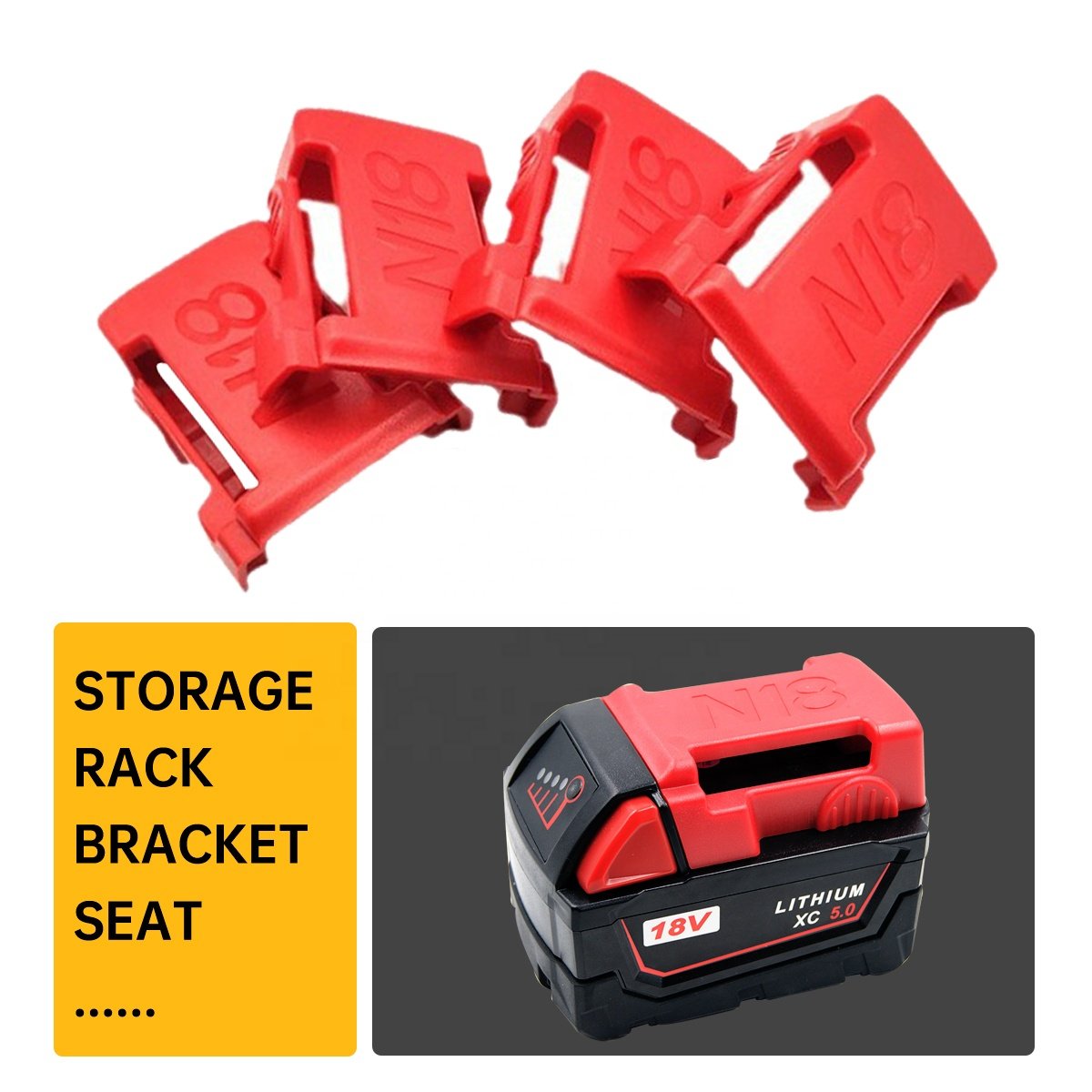 Battery Storage Mount Stand Holder Belt Buckle Battery Protection Cover For Milwaukee 18V Battery M 18S Rack Fixing Devices