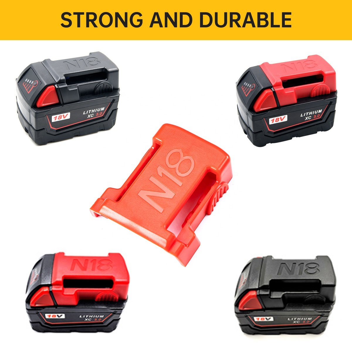 Battery Storage Mount Stand Holder Belt Buckle Battery Protection Cover For Milwaukee 18V Battery M 18S Rack Fixing Devices