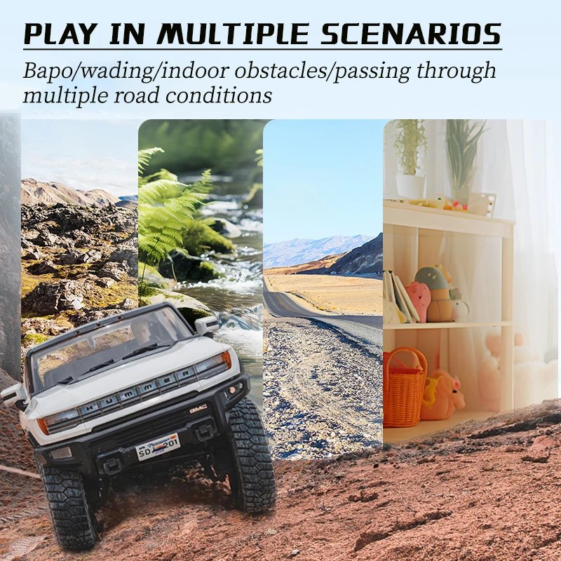 FMS New FCX18 Hummer Ev Car 1/ 4WD RTR RC Climbing Off Road Vehicle Remote Control Model Adult Boy Toy Gift