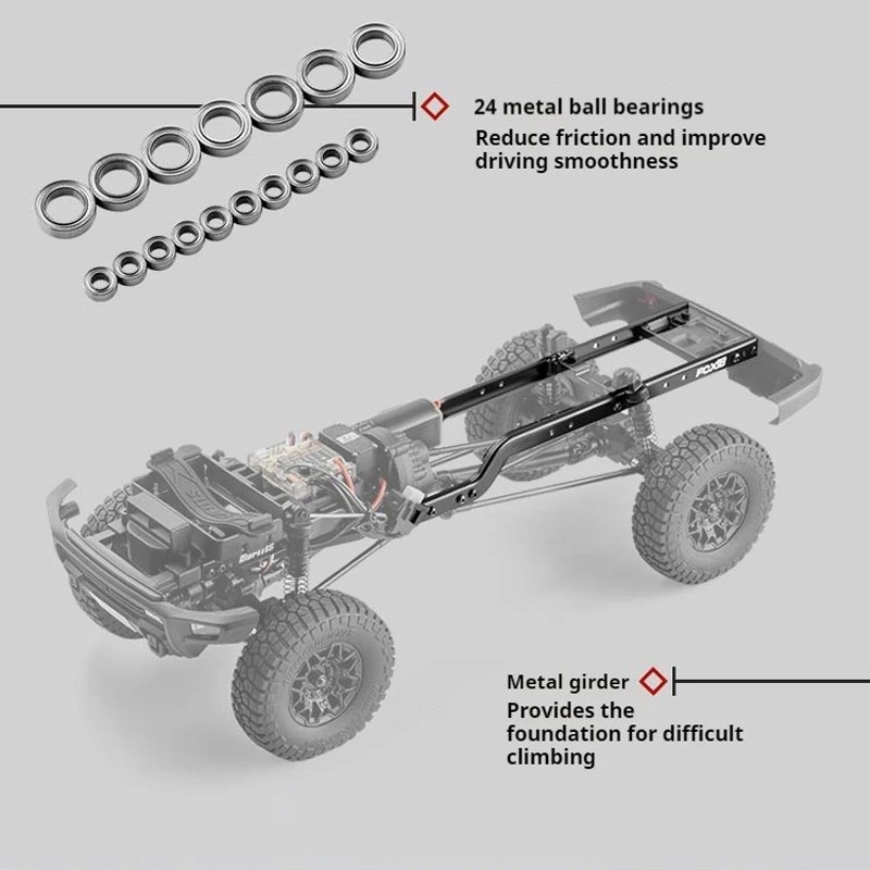FMS New FCX18 Hummer Ev Car 1/ 4WD RTR RC Climbing Off Road Vehicle Remote Control Model Adult Boy Toy Gift