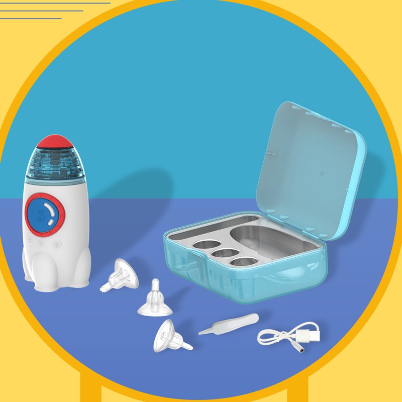 Wholesale hot sale New Easy nasal suction device Nose Cleaner Cute cartoon Rocket Baby Electric Nasal Aspirator