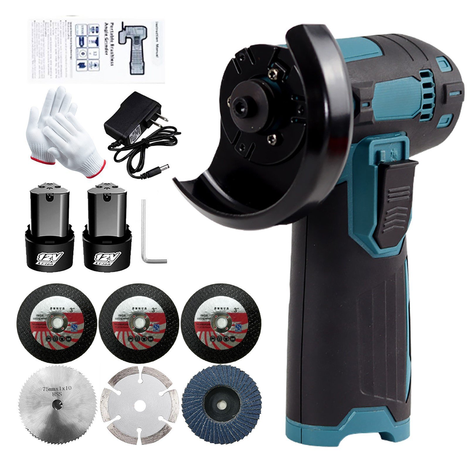 Promotional 3" inch 75mm Angle grinder DIY Household 12V cordless cheap cutting polishing machine renovation gift angle grinder