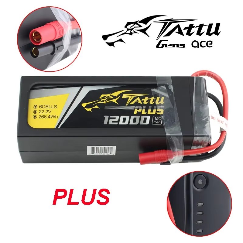 TATTU Plus 4S-6S 6600mAh-22000mAh LiPo Battery 14.8V 22.2V for Agriculture Drone Sprayer High Capacity Lithium Battery Accessory