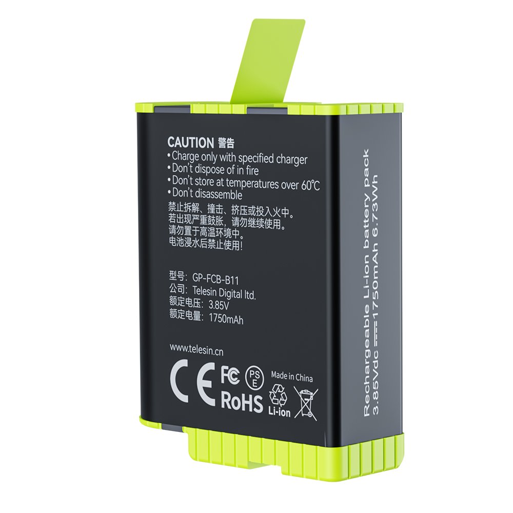 Telesin Go Pro Battery accessories for Go Pro Hero12/11/10/9 fast charging battery