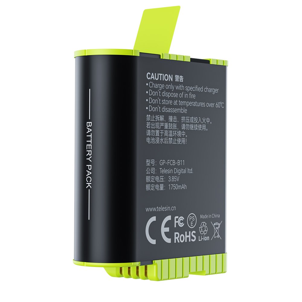 Telesin Go Pro Battery accessories for Go Pro Hero12/11/10/9 fast charging battery