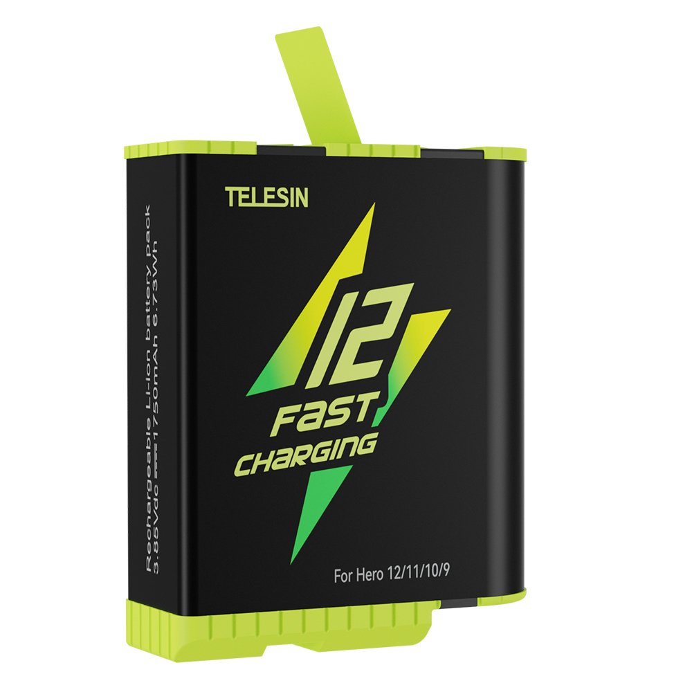Telesin Go Pro Battery accessories for Go Pro Hero12/11/10/9 fast charging battery