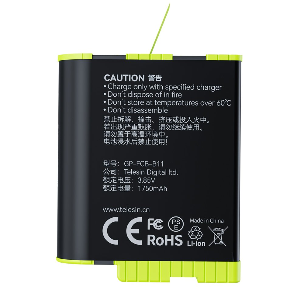 Telesin Go Pro Battery accessories for Go Pro Hero12/11/10/9 fast charging battery