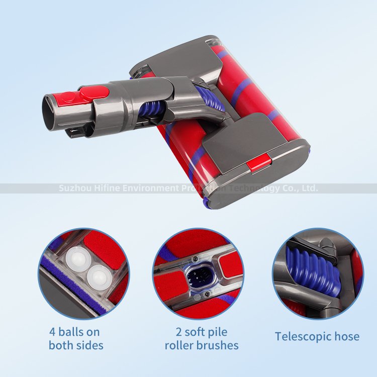 Carpet Hard Floor Electric Double Soft Roller Vacuum Cleaner Head Brush For Dysons V7 V8 V10 V11 Vacuum Parts Accessory