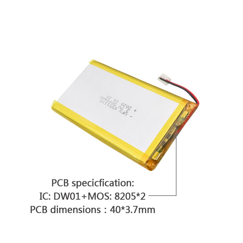 Rechargeable Lithium-ion Cell Manufacturer UFX 6551118 5000mAh 3.7V High Quality Rechargeable Battery