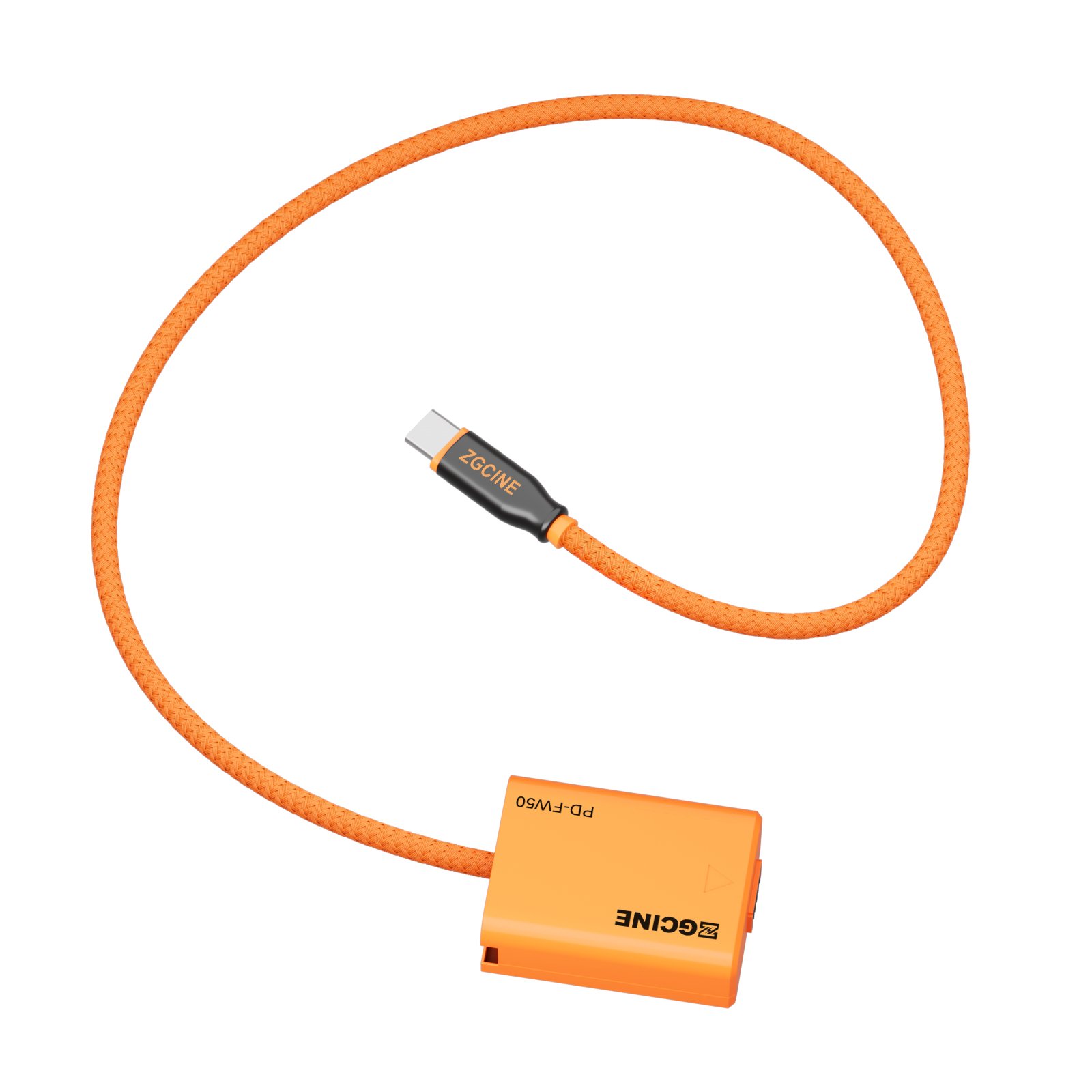 ZGCINE PD FW50 USB-C to NP-FW50 Dummy Battery Cable PD Input 180° Adjustment FW50 Dummy Battery