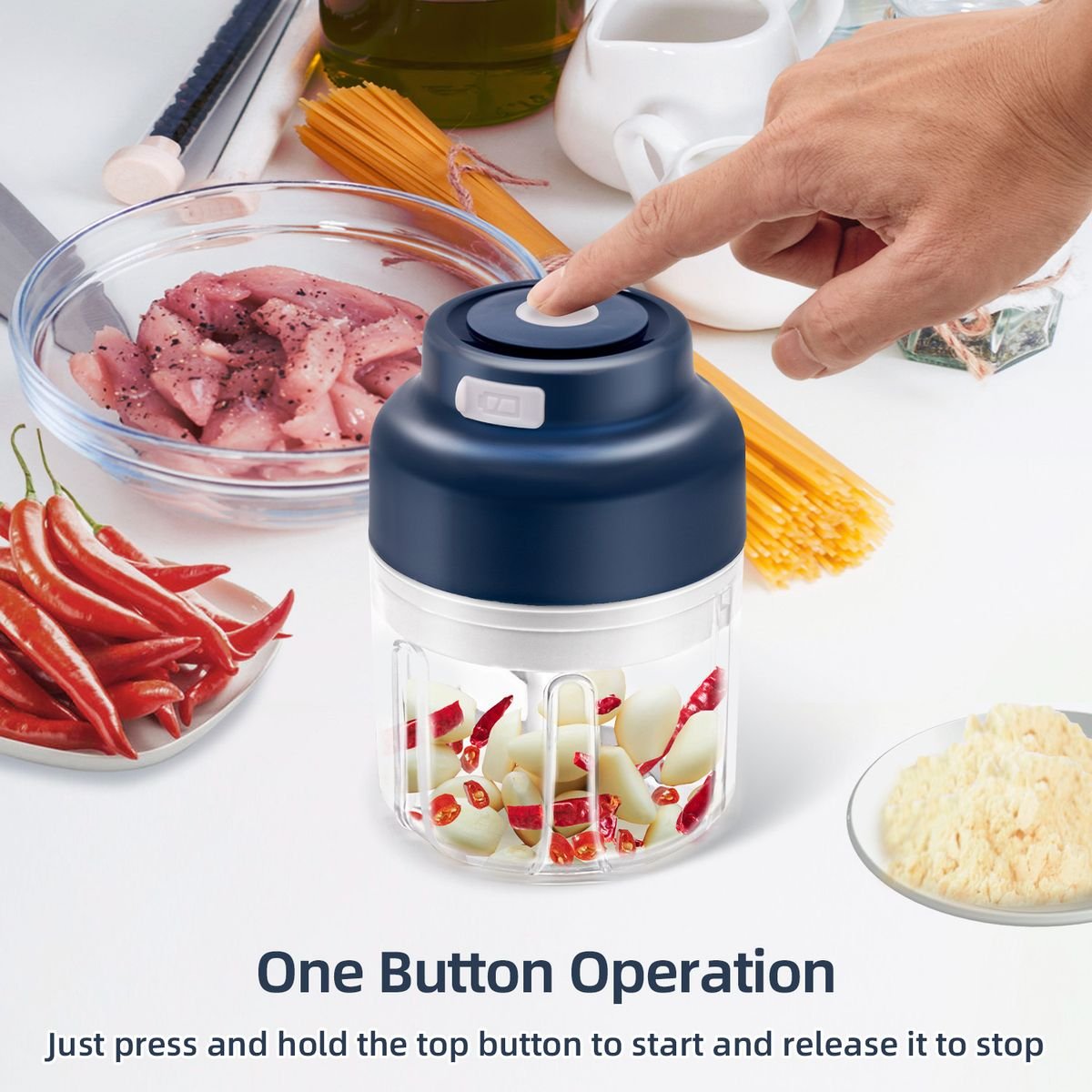 Multifunctional Modern Stainless Steel Mini Electric Blender with USB Power Food Grade Vegetable Slicer Chopper Cutter Grinder