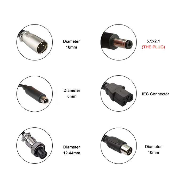 24v 2A /29.4V 2A/36V 2A 42V 1A 2A 3A 4A 5A 54.6V 2A 3A 67.2v 2A Battery Lithium Chargers For Electric Scooter Bike Charger