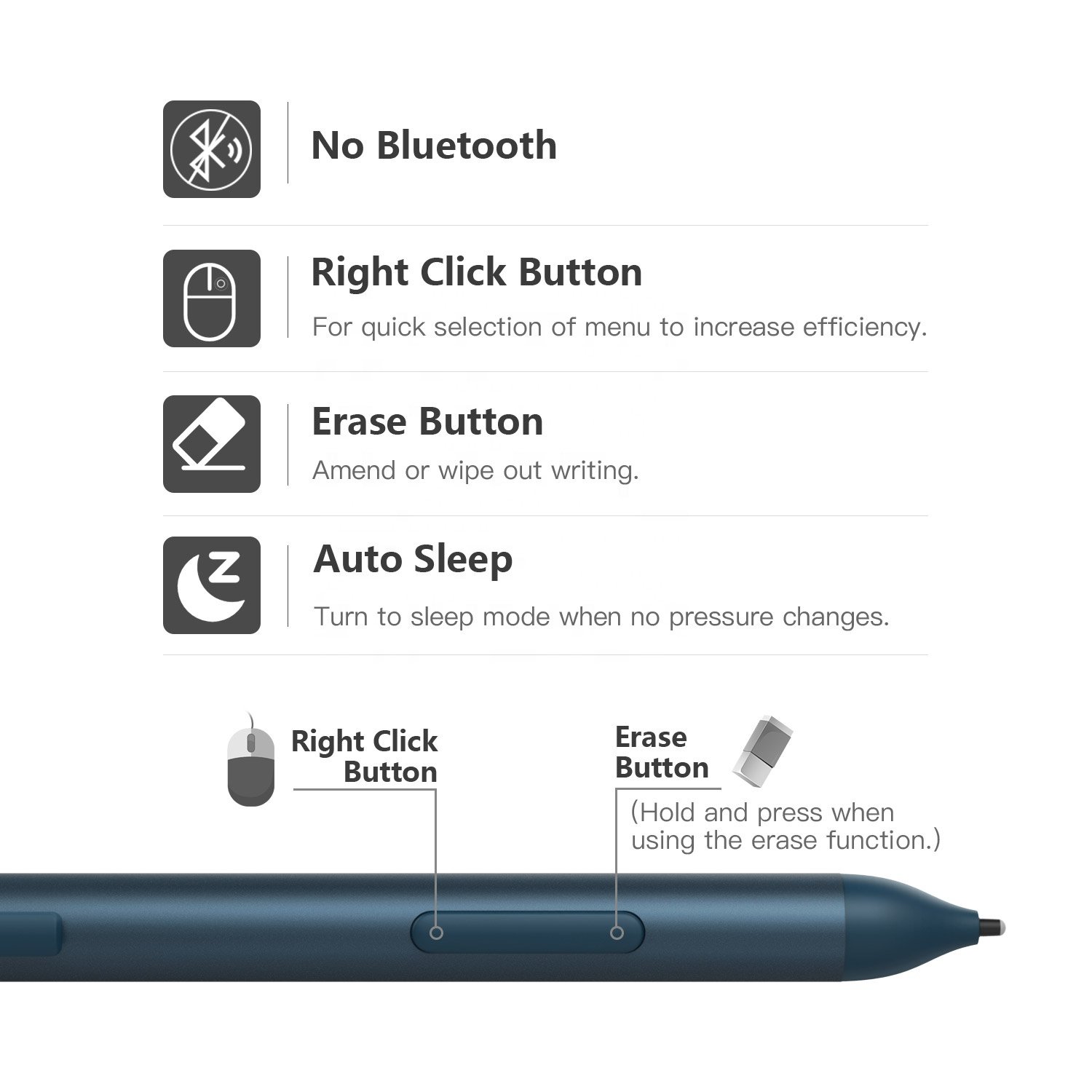 MoKo Stylus Pen,Compatible with Surface Go 2/Go, 1024 Levels of Pressure Points Tilt Sensitivity Digital Active Pencil,blue