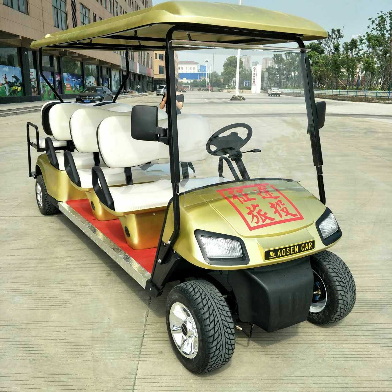 Durable Six-Seater Electric Sightseeing Club Car Golf Cart Fold-Back Seat 48v/72v Battery Steel Material Golf Trolley EEC