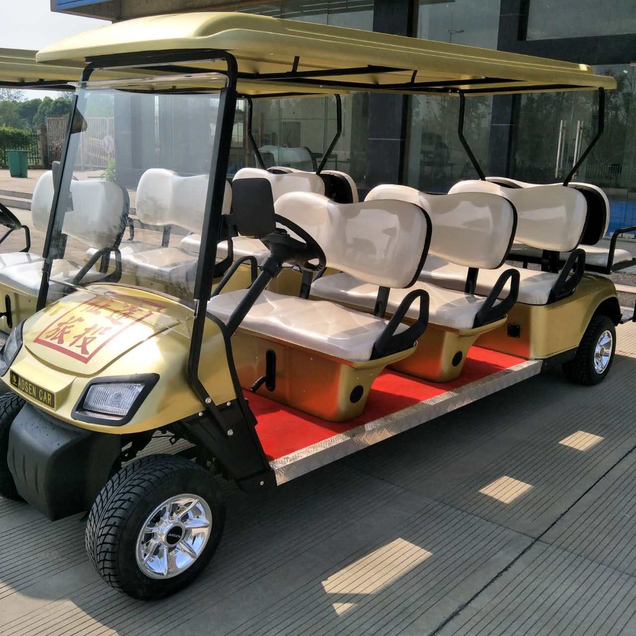 Durable Six-Seater Electric Sightseeing Club Car Golf Cart Fold-Back Seat 48v/72v Battery Steel Material Golf Trolley EEC