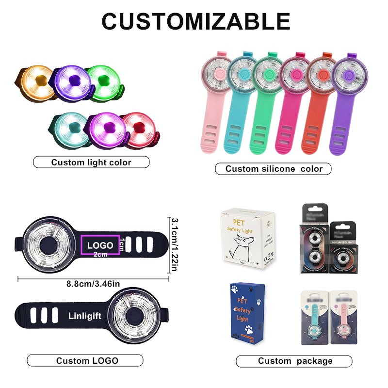 BSCI Factory Audit New Design Dog Accessories Battery Replaceable Mini Pet Light Round Luminous LED Outdoor Dog Safety Pendant