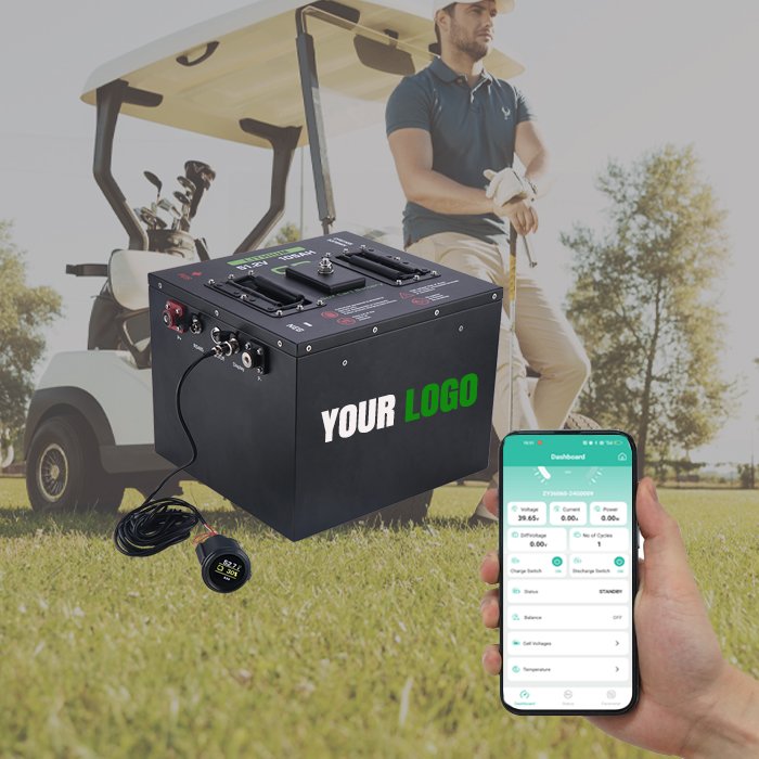48V 105Ah Lithium Golf Cart Batteries,200A BMS with Touch Monitor 54.8V 20A Charger, 8000+ Cycles LiFePO4 RV Batteries,30+ Miles