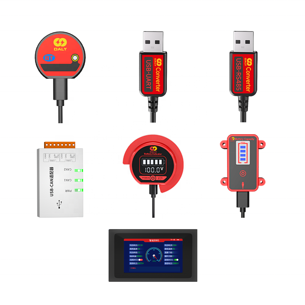 Daly Smart Bms Accessories Wifi BT Module LCD Display Screen UART 485 Cable CANBUS SOC Indicator Battery BMS LifePO4 16S 48V