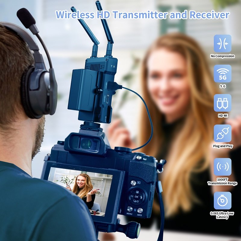 1000FT 305m 0.06 Latency Long Range Wireless Video Transmitter Receiver With Camera Accessories And HD MI 4K Extender