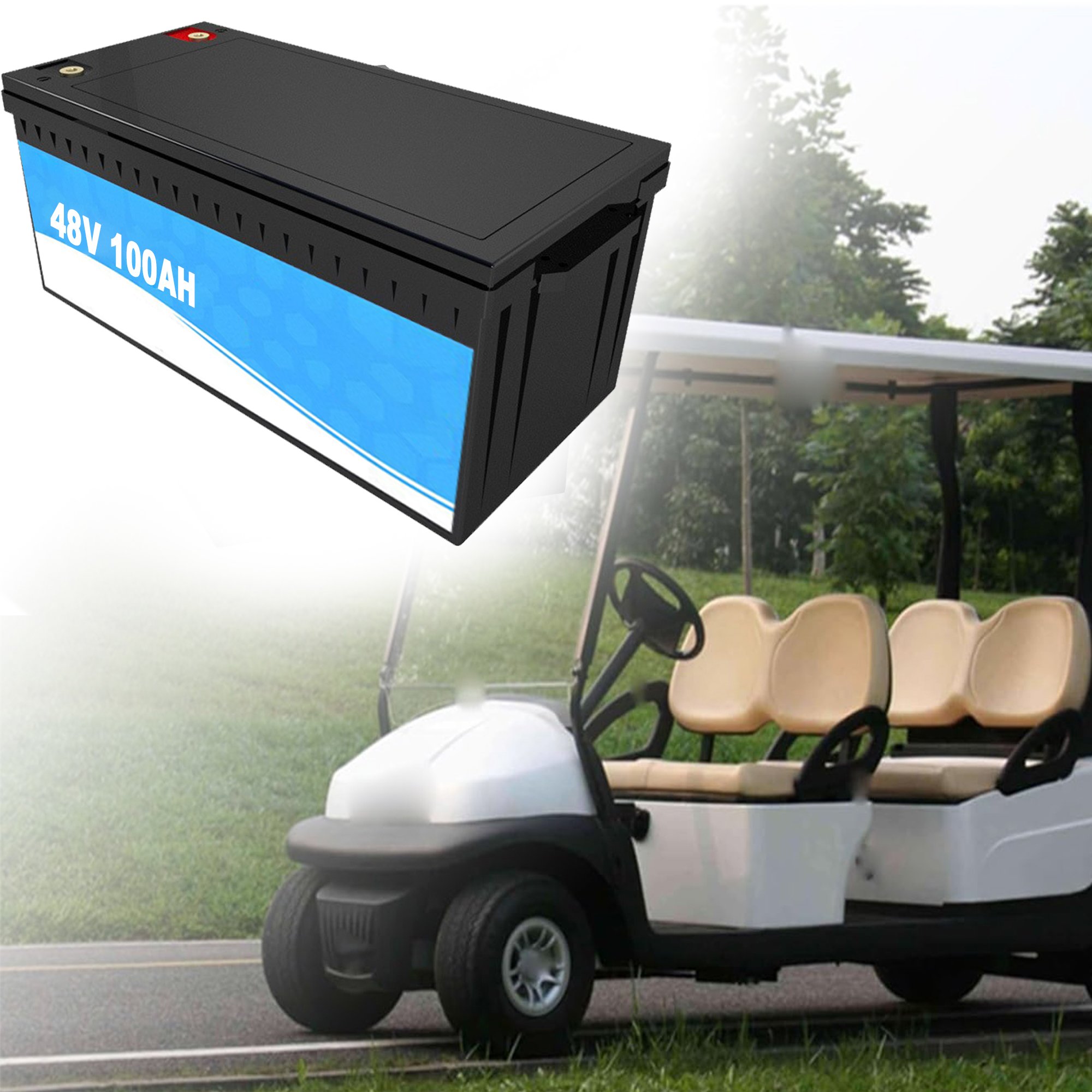 Yuhao 48V 51.2V LiFePo4 Golf Cart Batteries Electric LFP 100ah 105ah 135ah Lithium Ion Battery Pack
