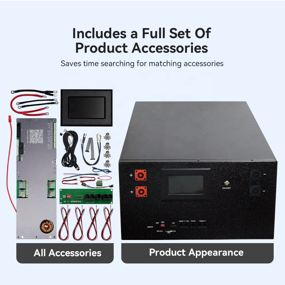 Customized 51.2V 280AH 314AH 320AH Rack Lifepo4 Battery with BMS Diy Kit 280Ah 48V Lifepo4 Battery Case