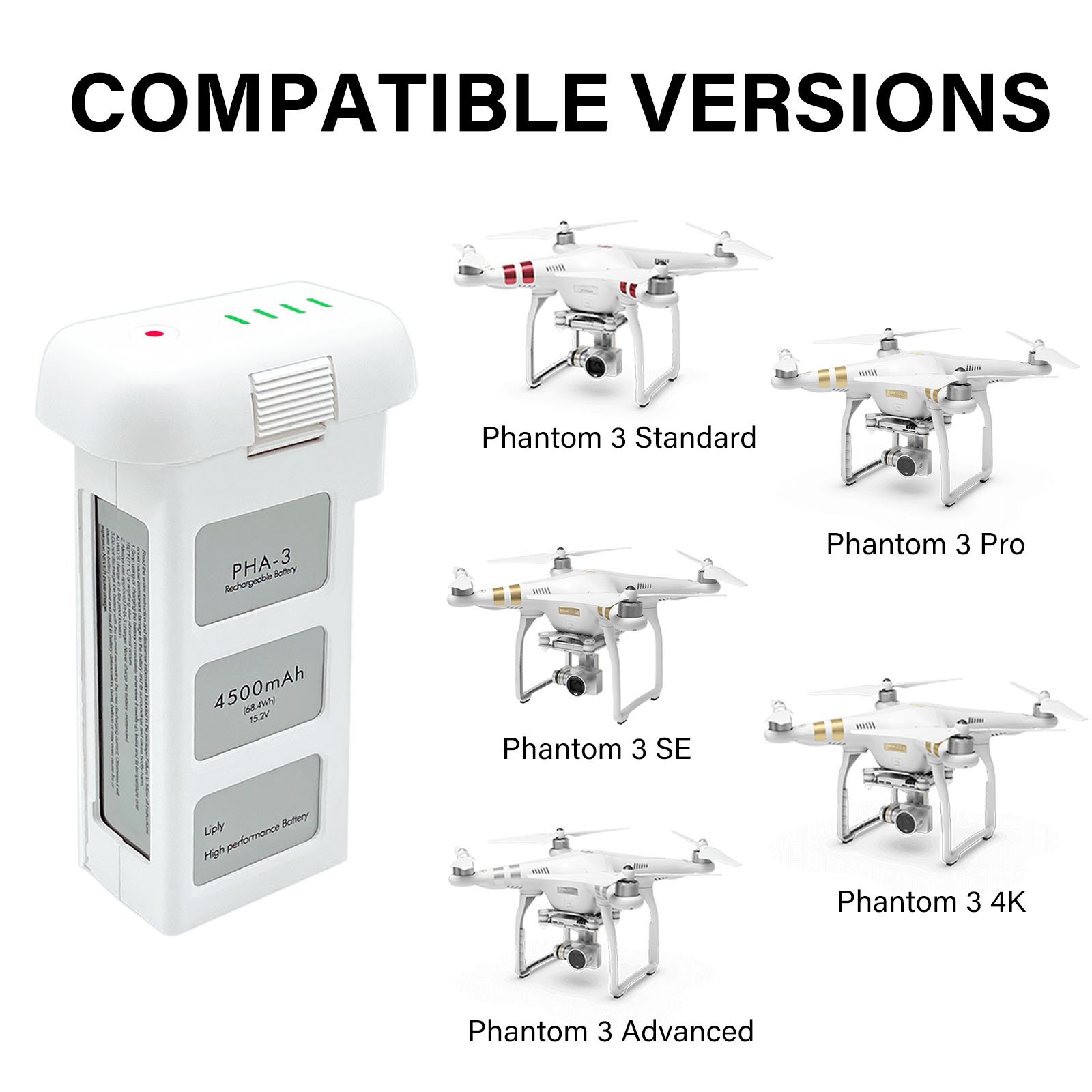 Drone battery accessory 15.2V 4500mAh PH3 drone battery suitable for DJI Phantom 3 series