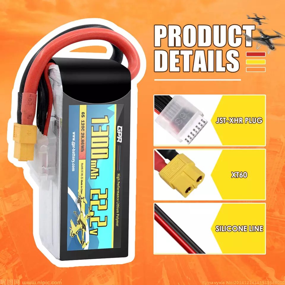 OEM 22.2V rechargeable battery for rc helicopter battery FPV drone 800 1300 1500 2200 3000 4200 5000 8000 10000 16000 22000mah